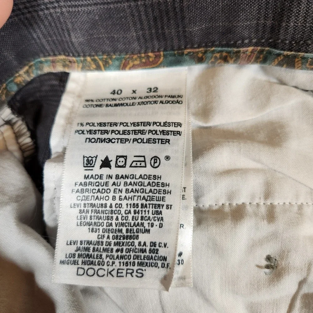 Dockers Pants Men's 39X31 Signature Khaki Gray‎ Cotton Blend High Rise